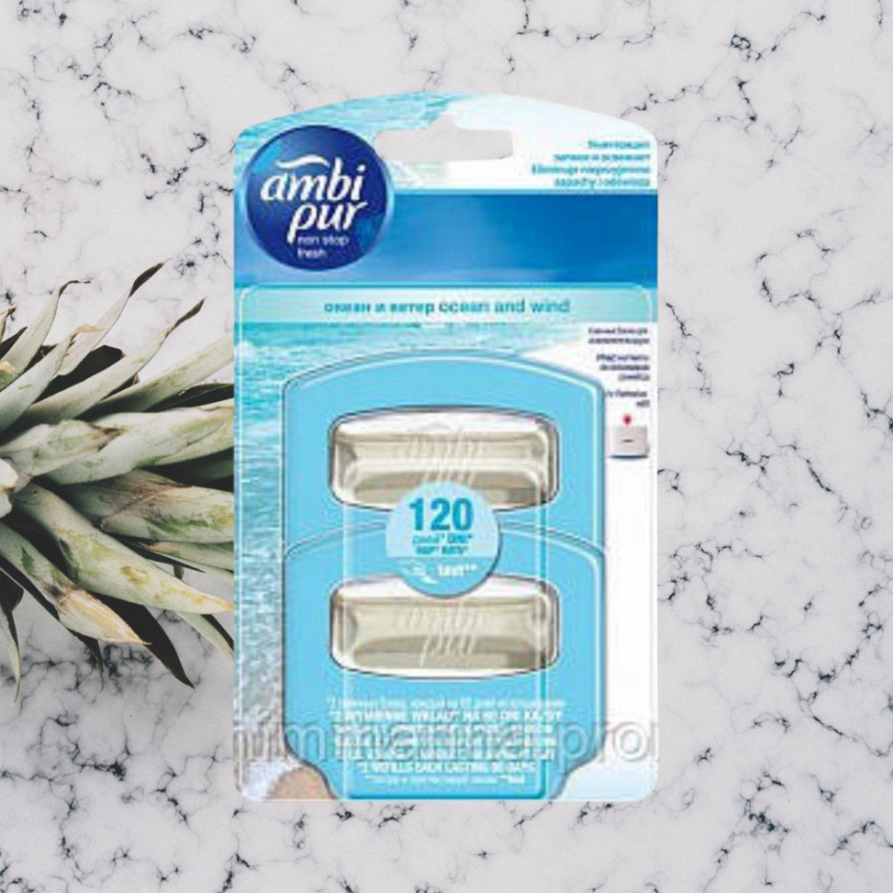Cменный блок для освеж. воздуха Ambi Pur - Океан и Ветер, 2 х 5.5 мл Виноградов - изображение 1