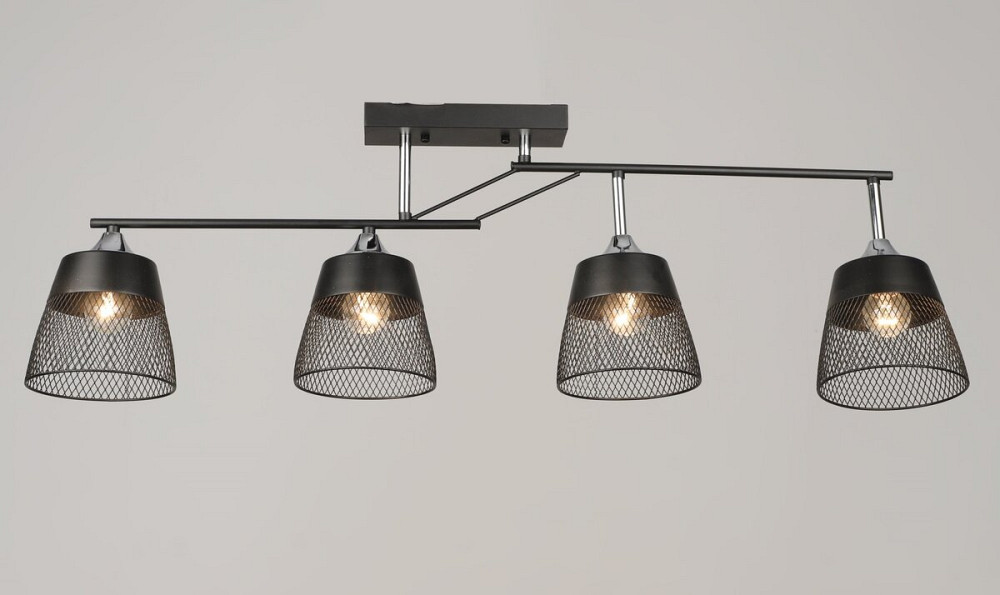 Люстра стельова на 4 плафони VALESO K2324/4 Метал E27 Чорний + Хром Коломыя - изображение 1