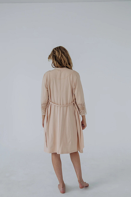 Халат для беременных и кормящих мам Soft&Lace для будущих мам L Мамин Дом бежевый Кривой Рог - изображение 3