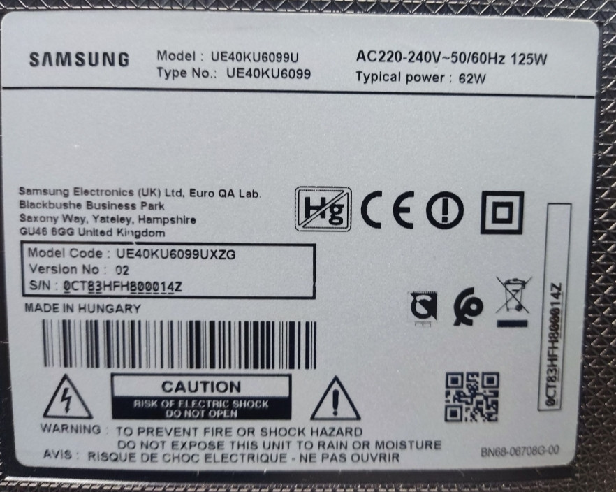 Телевизор: Samsung UE40KU6099 (40