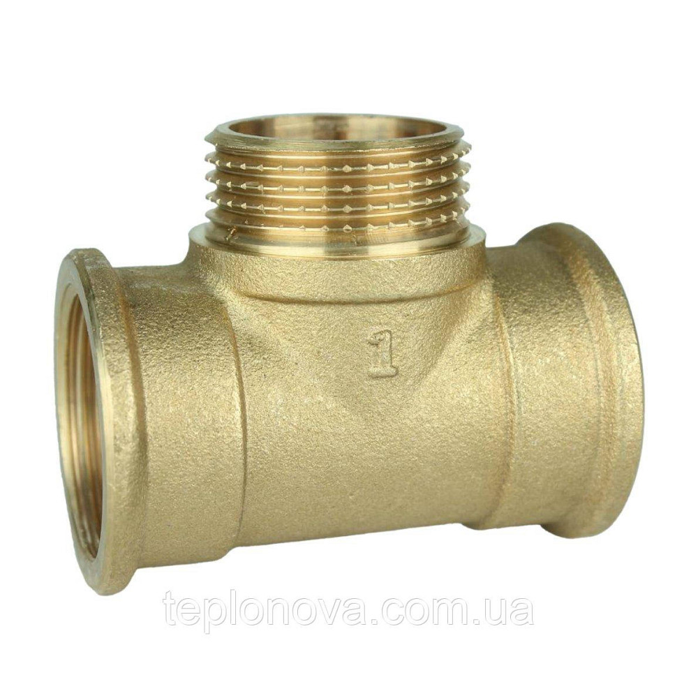 Тройник латунный 1″ВР х 1″НР х 1″ВР штампованный А0273А VA Черновцы - изображение 1