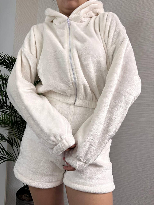 Женская теплая повседневная махровая пижама плотная двухсторонняя махра Одесса - изображение 10