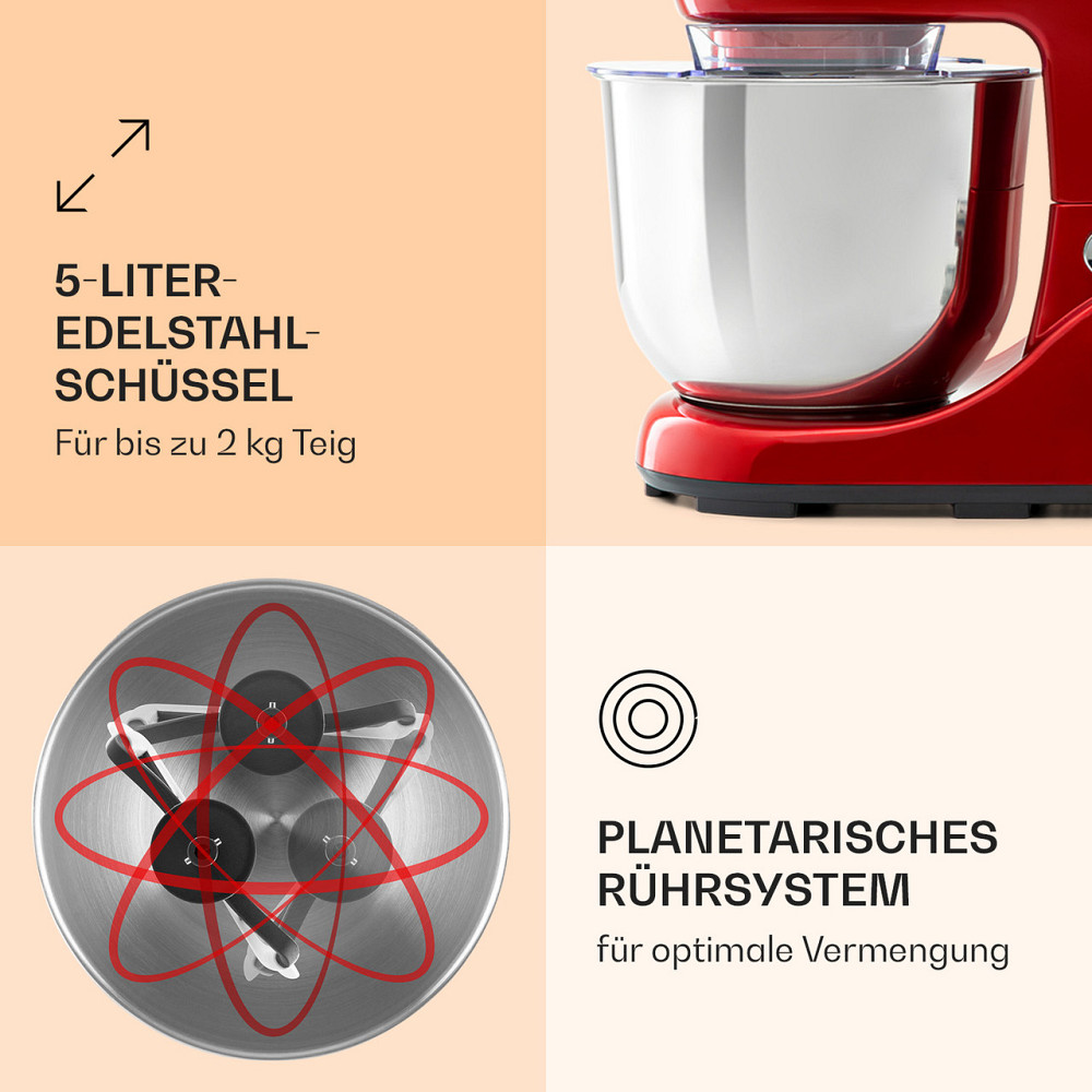 Кухонний комбайн Bella Pico 2G 1300W 1.7HP 6 рівнів 5 літрів Червоний (Німеччина, читати опис) Рівне - фото 4