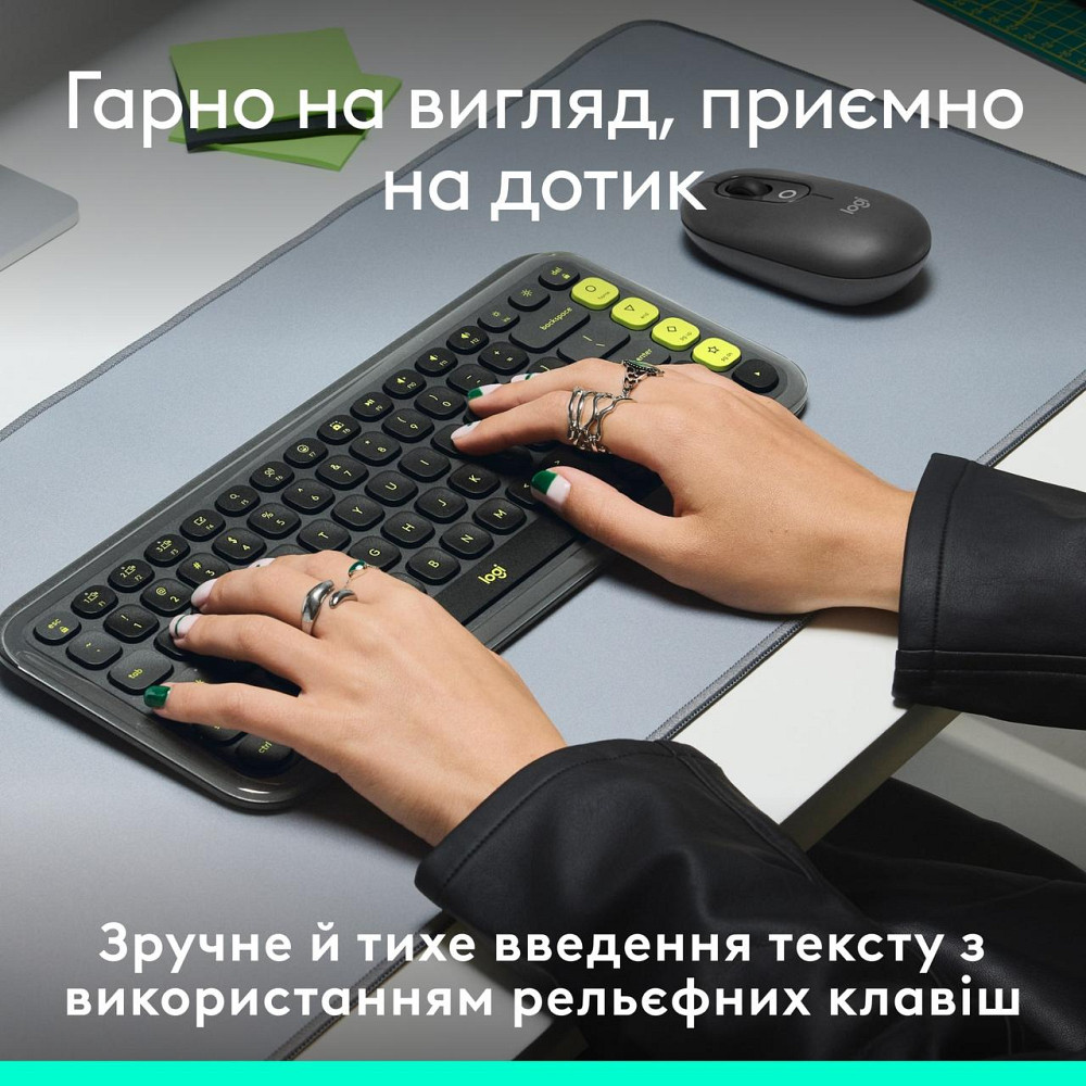 Клавіатура бездротова Logitech Pop Icon Keys Graphite (920-013157) Сірий Харьков - изображение 17