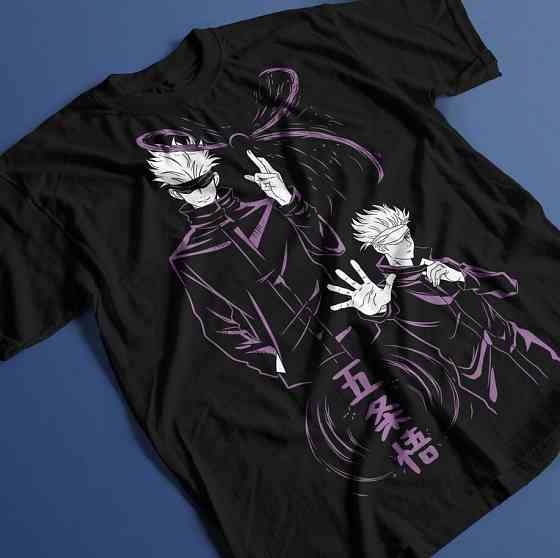 Футболка аниме Магическая битва оверсайз (S/M/L) Черний AnimeJ1063 Днепр