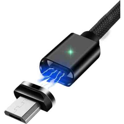 Дата кабель USB 2.0 AM to Micro 5P 1.0m Magnetic black Essager (EXCCXM-ML01) Винница