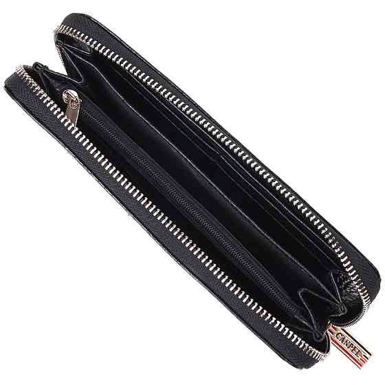 Горизонтальный кошелек для женщин из натуральной фактурной кожи под крокодила CANPELLINI 21623 Черный Киев