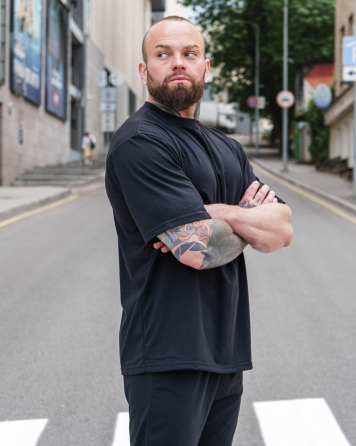 Комплект мужской футболка штаны Марсель оверсайз Черный S Харьков