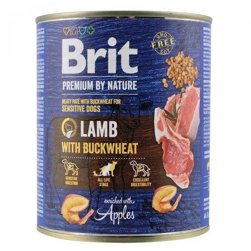 Вологий корм Brit Premium by Nature для собак, ягня з гречкою, 800 г Київ - фото 1