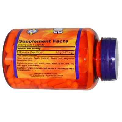 Амінокислота Now Foods Глютамін 1000 мг, L-Glutamine, Now Foods Sports, 120 каспул (NOW-00094) Вінниця