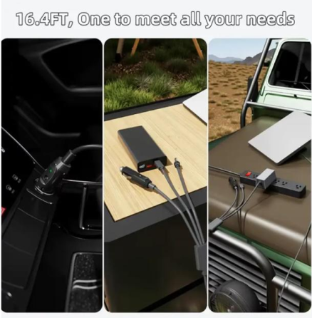 Кабель питания для Starlink Mini 3 в 1 (Type-C/DC/прикуриватель) 5 метров Киев