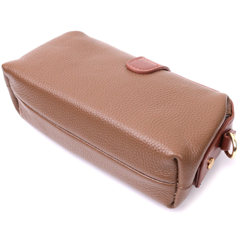 Красивий клатч з цікавою клямкою з натуральної шкіри Vintage 22425 Коричневий Київ - фото 5