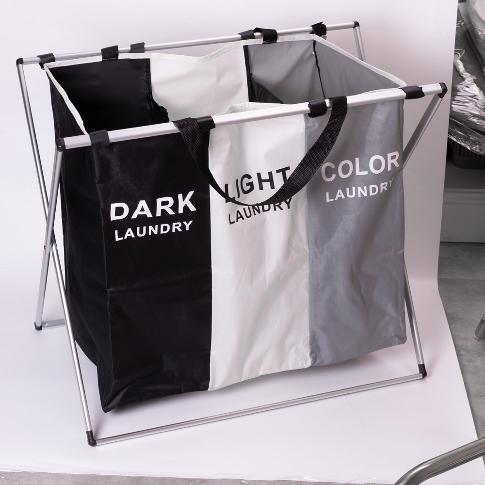 Корзина-органайзер для белья на каркасе 95 (л) на 3 отделения HP-41-4 Киев - изображение 3