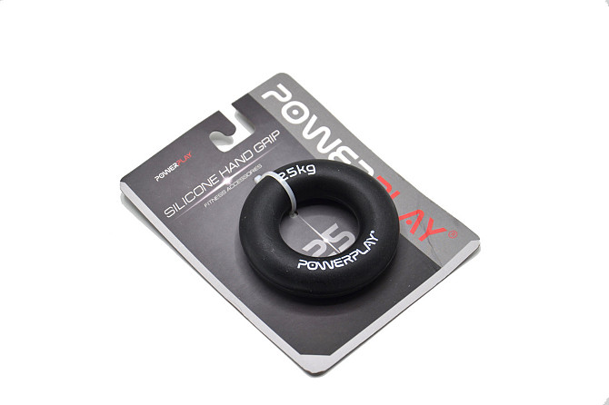 Еспандер кистьовий силіконовий PowerPlay PP-4324 Hand Grip Ring Hard 25 кг. Чорний Каменское - изображение 10