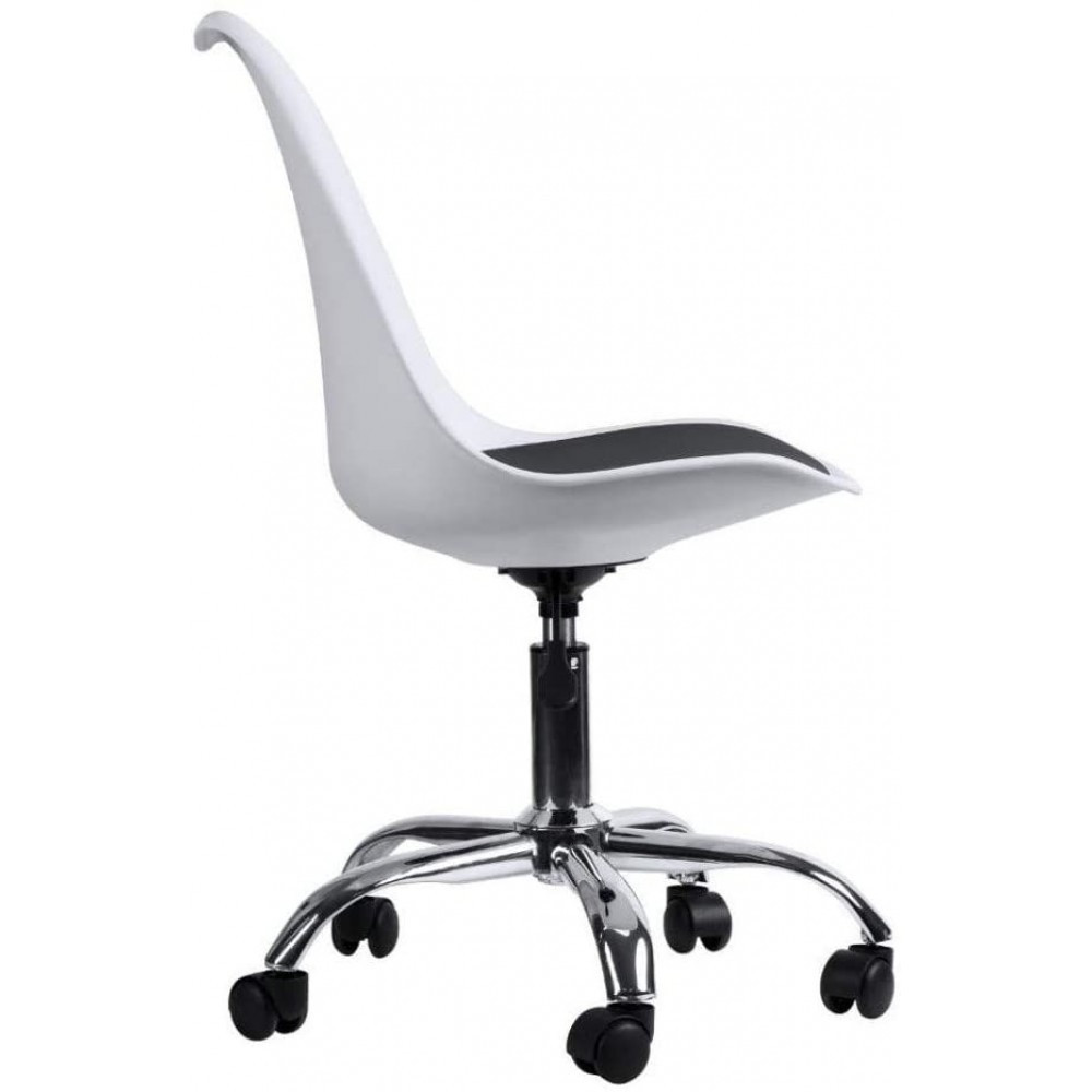 Кресло офисное компьютерное B-487 на колесиках рабочее для компьютера офиса дома Черно-белый Киев - изображение 3