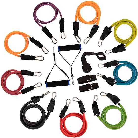 Эспандер многофункциональный для фитнеса 9 жгутов Zelart-1002 в чехле Киев