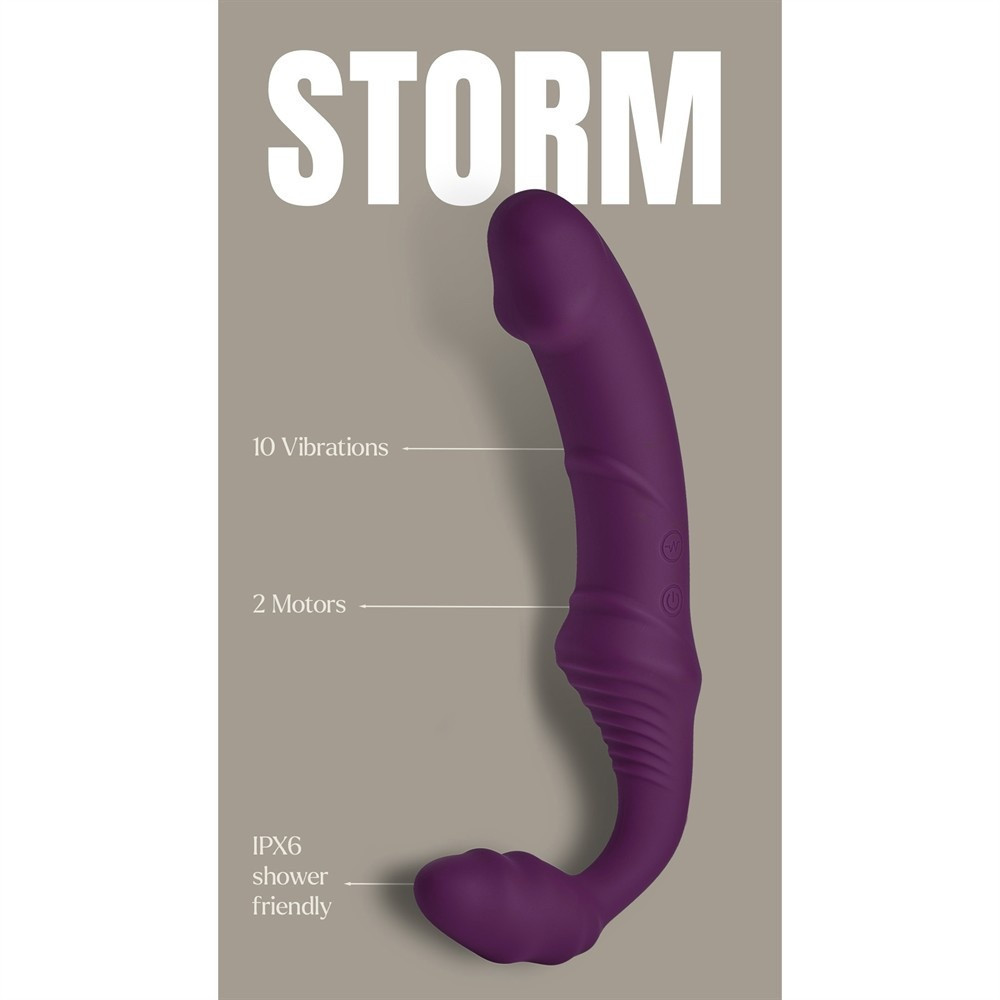 Безремневой вибрострапон Dream Toys Storm с дистанционным пультом, фиолетовый Sex Aura Киев - изображение 10