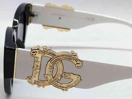 Брендові окуляри жіночі чорно-білі, великі, із золотим логотипом модні. Київ