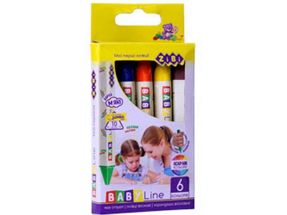 Карандаши восковые JUMBO, 6 кол, треугольные ZB.2483 ТМ ZIBI Solmir Киев - изображение 1