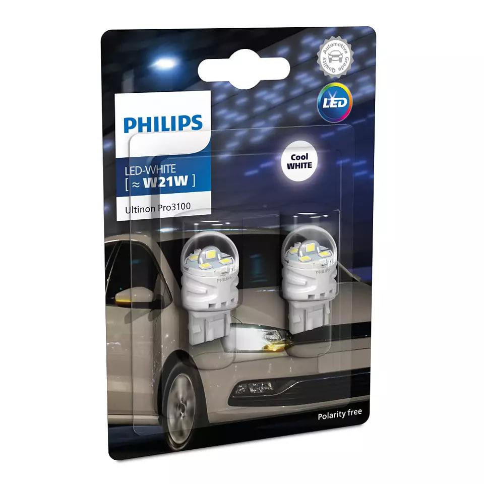 Комплект світлодіодних ламп Philips 11065CU31B2 W21W LED Ultinon Pro3100 12V W3x16d WHITE Харків - фото 1