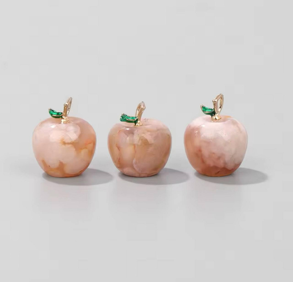 Підвіска з квіткового (мереживного) агату у формі яблука 18*21 мм, прикраса з натурального каменю. Київ - фото 2