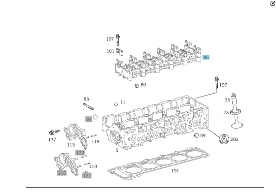 Mercedes-Benz  A6120100236 R6120160204 Ліжко розподільних валів двигуна OM647 OM612 Одесса