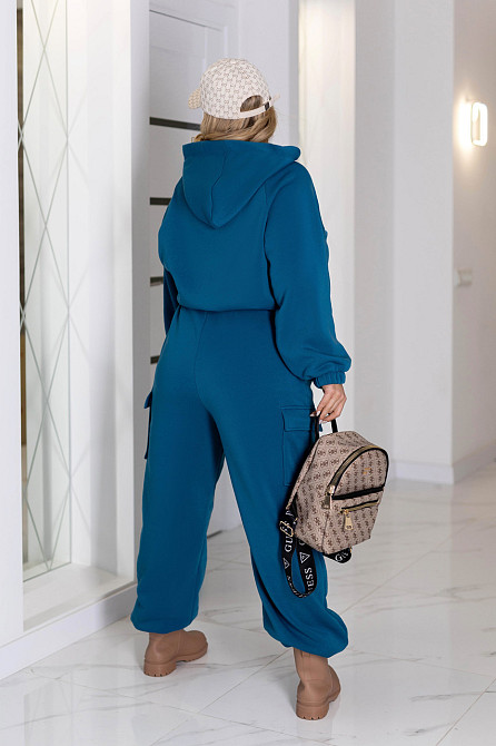 Теплый спортивный костюм со штанами карго Human 46-48, Морская волна Киев - изображение 2