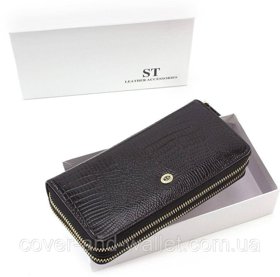 Зеленый лаковый женский кошелек клатч на две молнии ST Киев - изображение 8