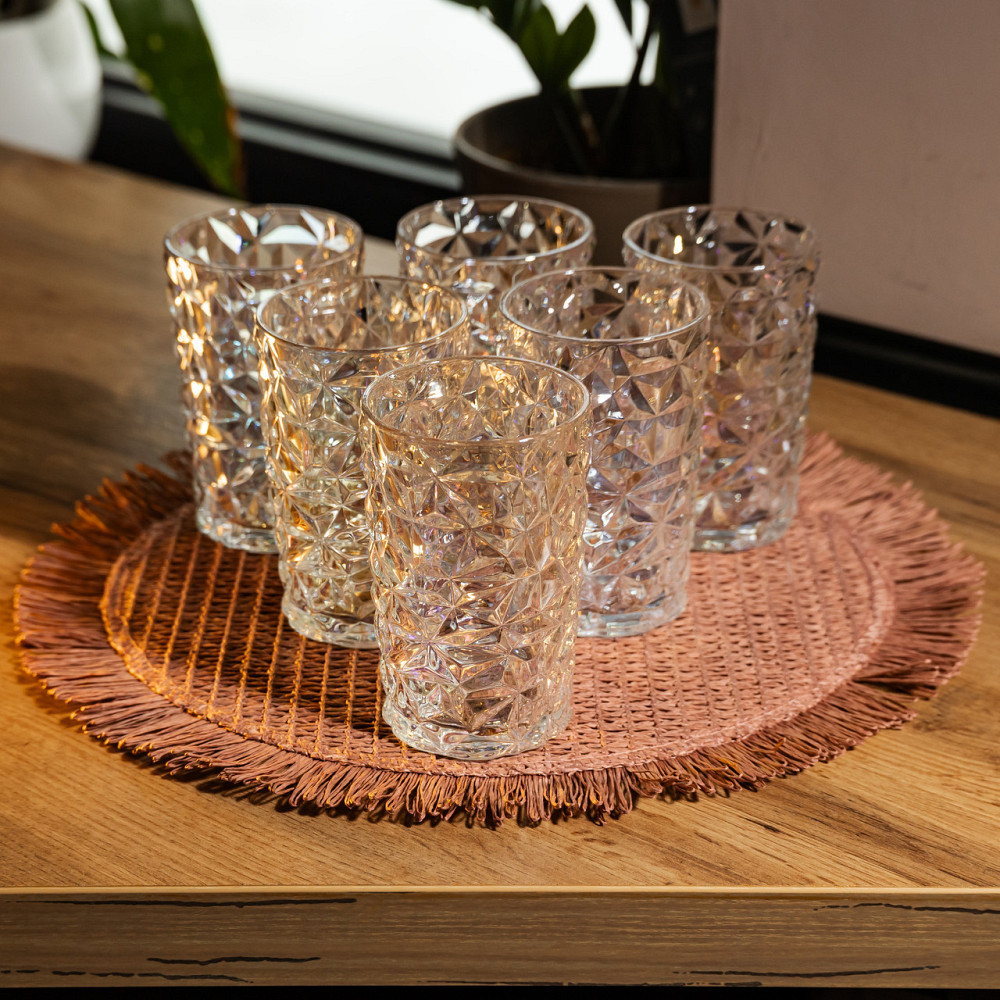 Набір скляних склянок 6 штук 350 мл для лимонадів соку води коктейлів склянки скляні для напоїв HP-19-175 Коломия - фото 3