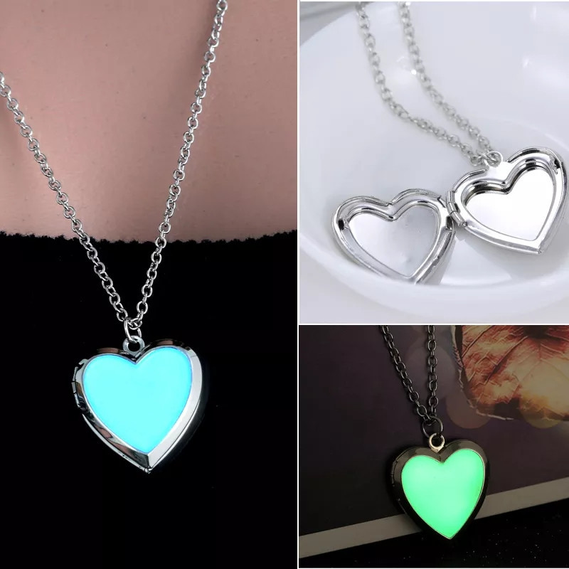 Кулон светящийся в темноте Сердечко 23 см серебристый Киев - изображение 2