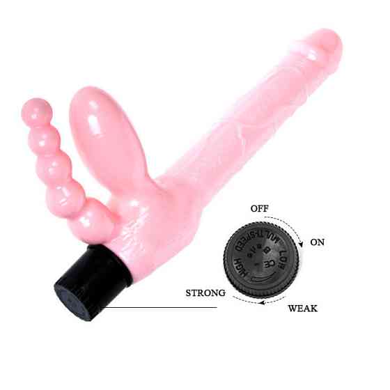 Страпон безремневой анально-вагинальный BI-014084 Sex Aura Киев