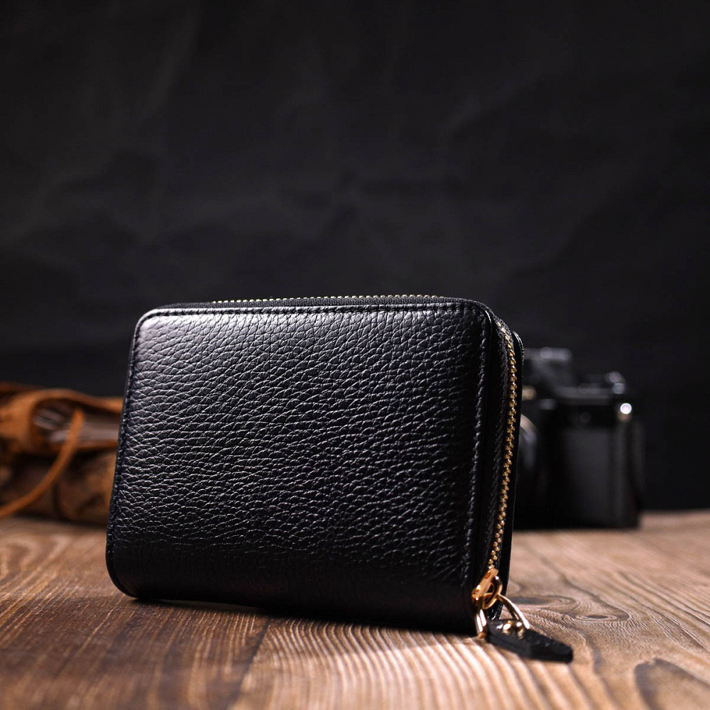 Стильный женский кошелек с вместительной монетницей на молнии из натуральной кожи Tony Bellucci 22012 Черный Киев - изображение 10