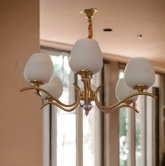 Светодиодная люстра Тюльпан 5034 (Золотая) 5 плафонов Винница - изображение 2