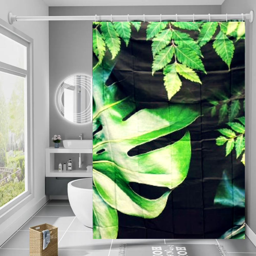 Шторка для ванны из полиэстера водонепроницаемая Bathlux 180x180 см с кольцами, занавеска для ванной комнаты Каменец-Подольский - изображение 1