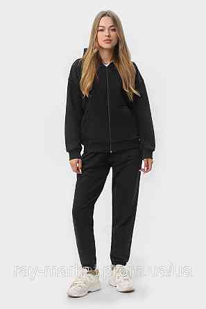 Костюм жіночий худі на блискавці та штани чорний RAY PREMIUM LOOSE U0809 (U0809W-Black) XXL Київ
