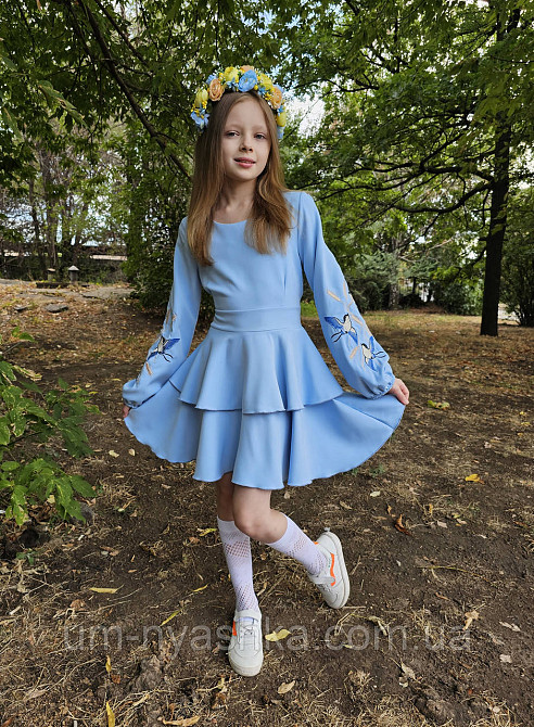 Дитяче плаття з вишивкою на рукавах Поділля-ластівки Кривий Ріг - фото 2