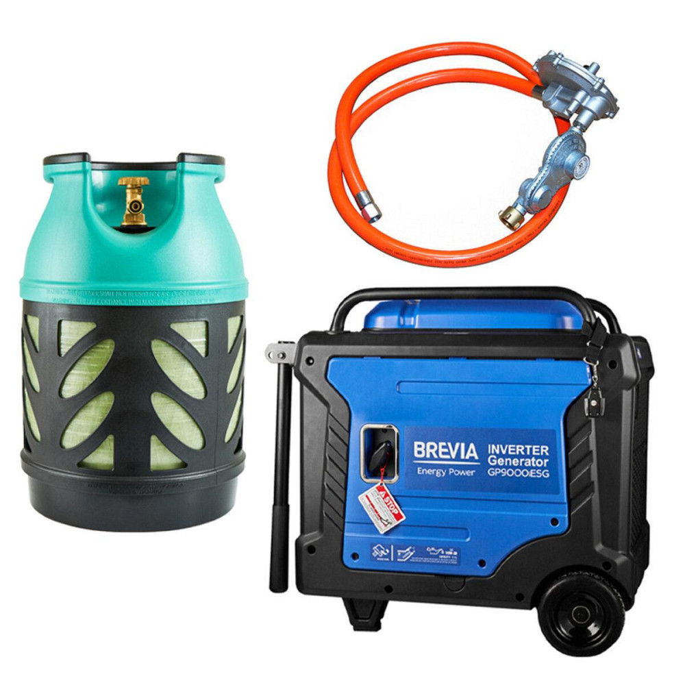 Комплект генератор инверторный газобензиновый Brevia 8,0 кВт (ном 7,5 кВт) с электростартером + газовый баллон Киев - изображение 1
