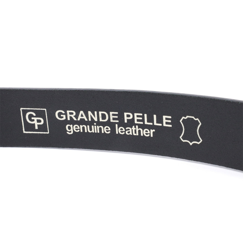 Практичний брючний пояс для чоловіків з натуральної шкіри GRANDE PELLE 11681 Чорний Київ - фото 5