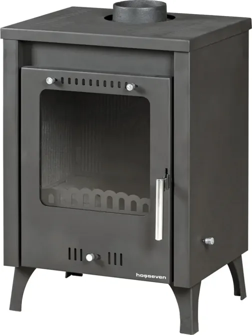 Піч-камін на дровах Hosseven 5010 OLYMPUS сталева буржуйка з чавунною топкою 7.5 кВт до 60 м2 верхній димохід Туреччина Тернопіль - фото 3
