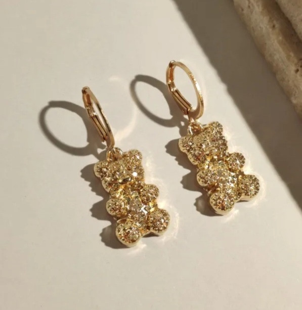 Сережки ведмедики для дітей золотисті Київ - фото 1