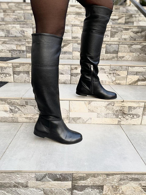 Nivelle Чоботи жіночі NIVELLE чорні натуральна шкіра висота 47см обхват 36-38см размеры 37р.38р Коломия - фото 7