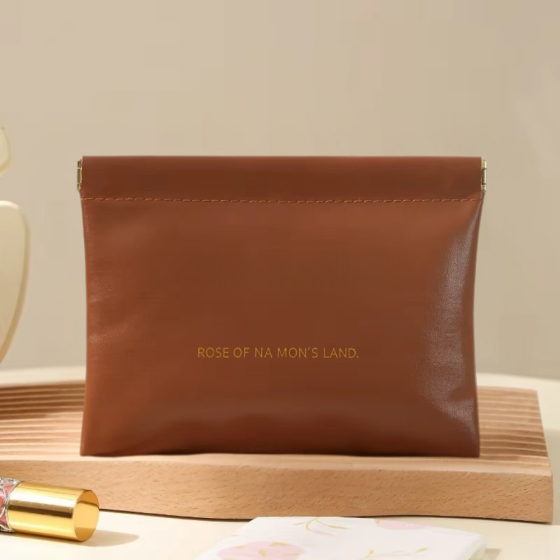 Косметичка для хранения аксессуаров портативная,большой футляр для мелочей на магнитной клипсе,коричневый Каменец-Подольский