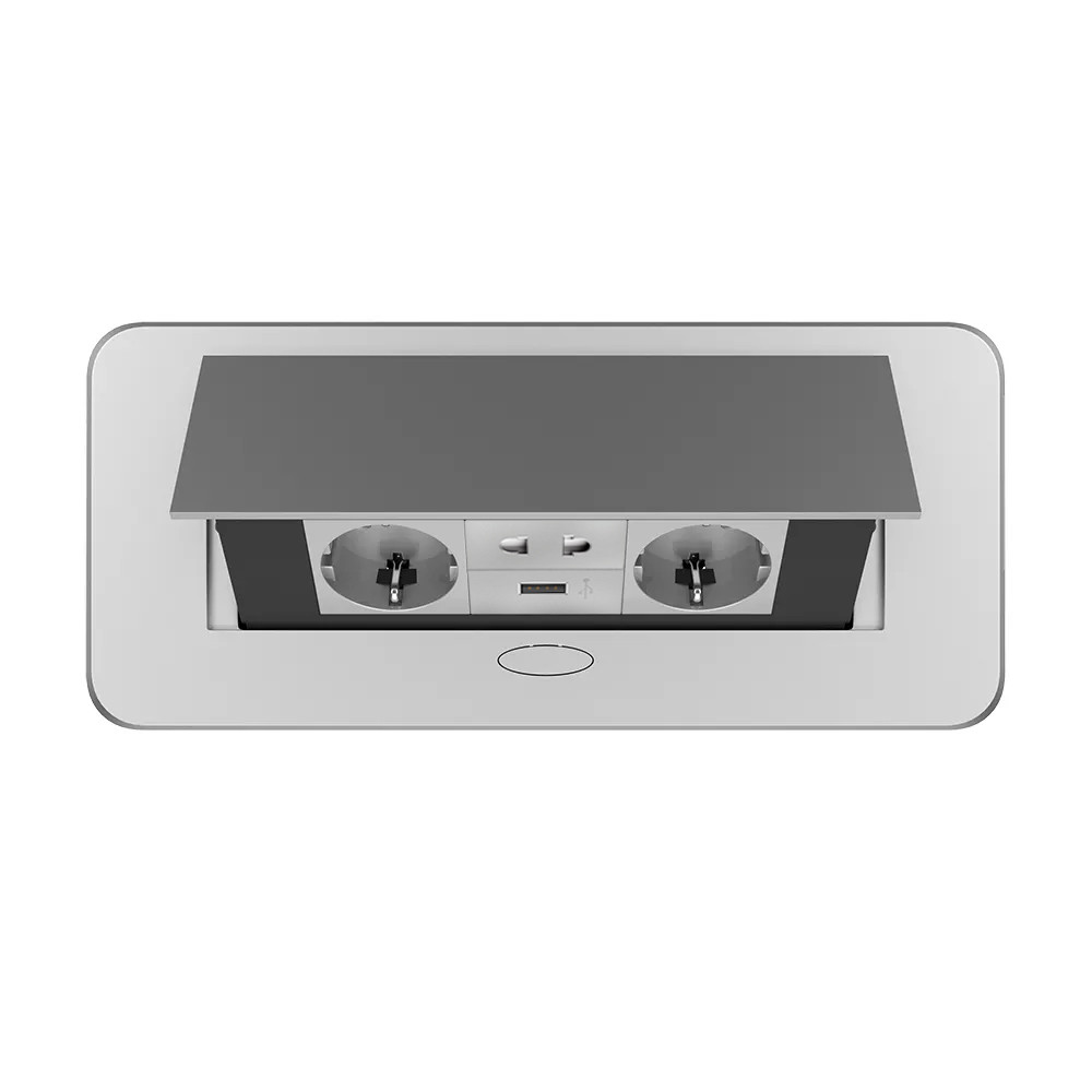 LIVOLO Меблева розетка потрійна LIVOLO срібна, вбудована у стільницю, з USB 10 Вт, універсально Коломия - фото 5