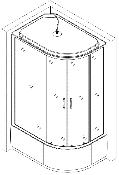 Душовий бокс асиметричний лівий OBRA H120GBSL (H120BL) BRAVO (3уп.) Київ - фото 6