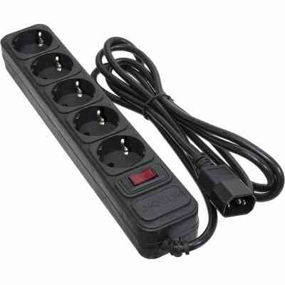 Мережевий фільтр живлення Patron 2 m3*1mm2 (SP-1055U) 5 розеток BLACK (EXT-PN-SP-1055U) Вінниця