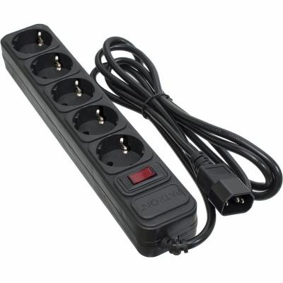 Мережевий фільтр живлення Patron 2 m3*1mm2 (SP-1055U) 5 розеток BLACK (EXT-PN-SP-1055U) Вінниця - фото 1