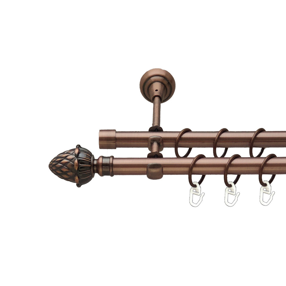 Карниз Orvit Цинара металевий дворядний відкритий Мідь 19\19 мм 240 см (00-00012160) Львов - изображение 1