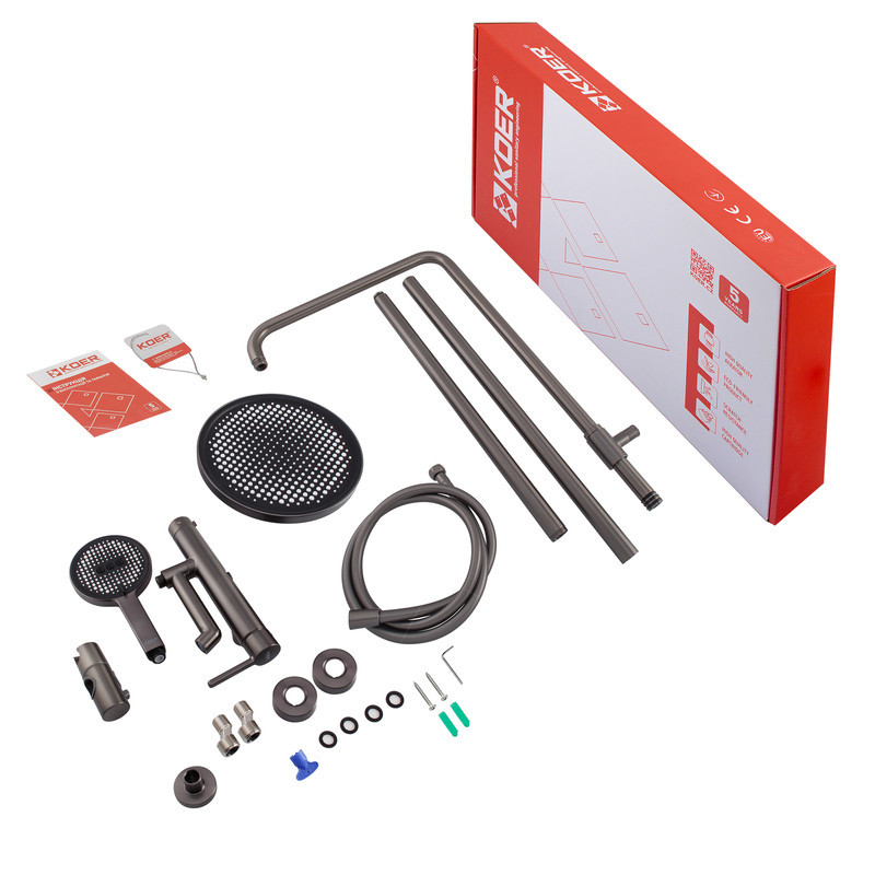 Душевая колонна с смесителем Koer KB-56029-07, 3 функции, графитовый цвет (KR5497) Харьков - изображение 8