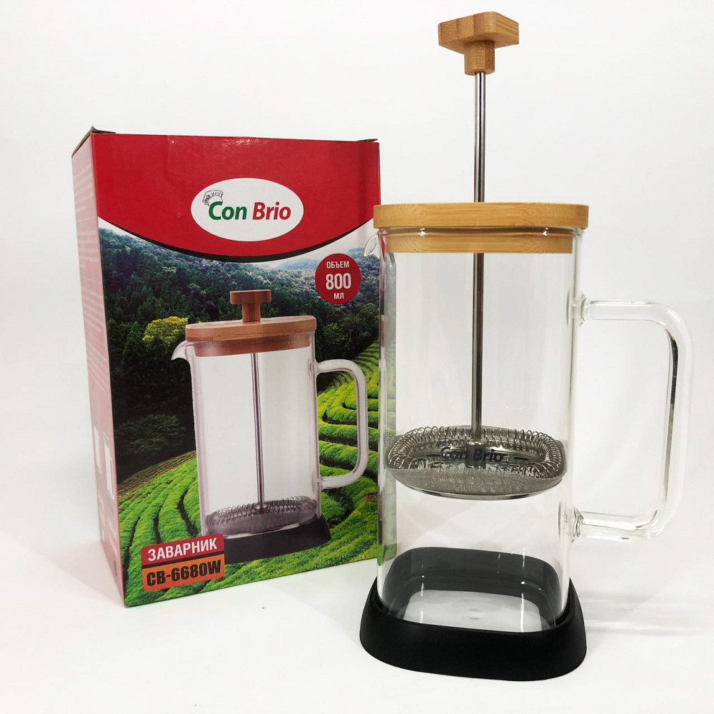Заварники для чая и кофе Con Brio CB-6680W 800 мл, Френчпресс для кофе Заварник чая с прессом LS-91 Львов - изображение 6