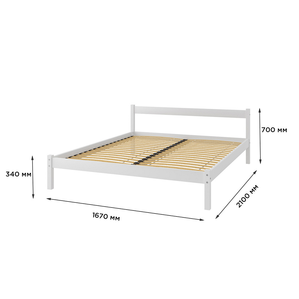 Двоспальне дерев'яне ліжко Mebigrand MG01 Білий RAL 9003 160х200 см (MBG-21875) Дніпро - фото 6